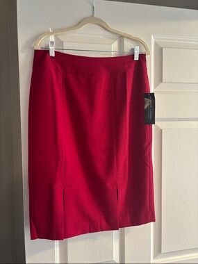 Black Label Red Fitted Pencil Skirt
